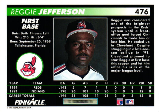 1992 Pinnacle Reggie Jefferson