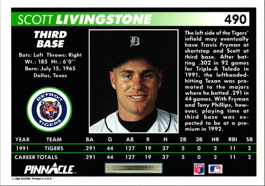 1992 Pinnacle Scott Livingstone