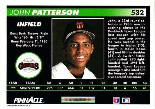 1992 Pinnacle John Patterson