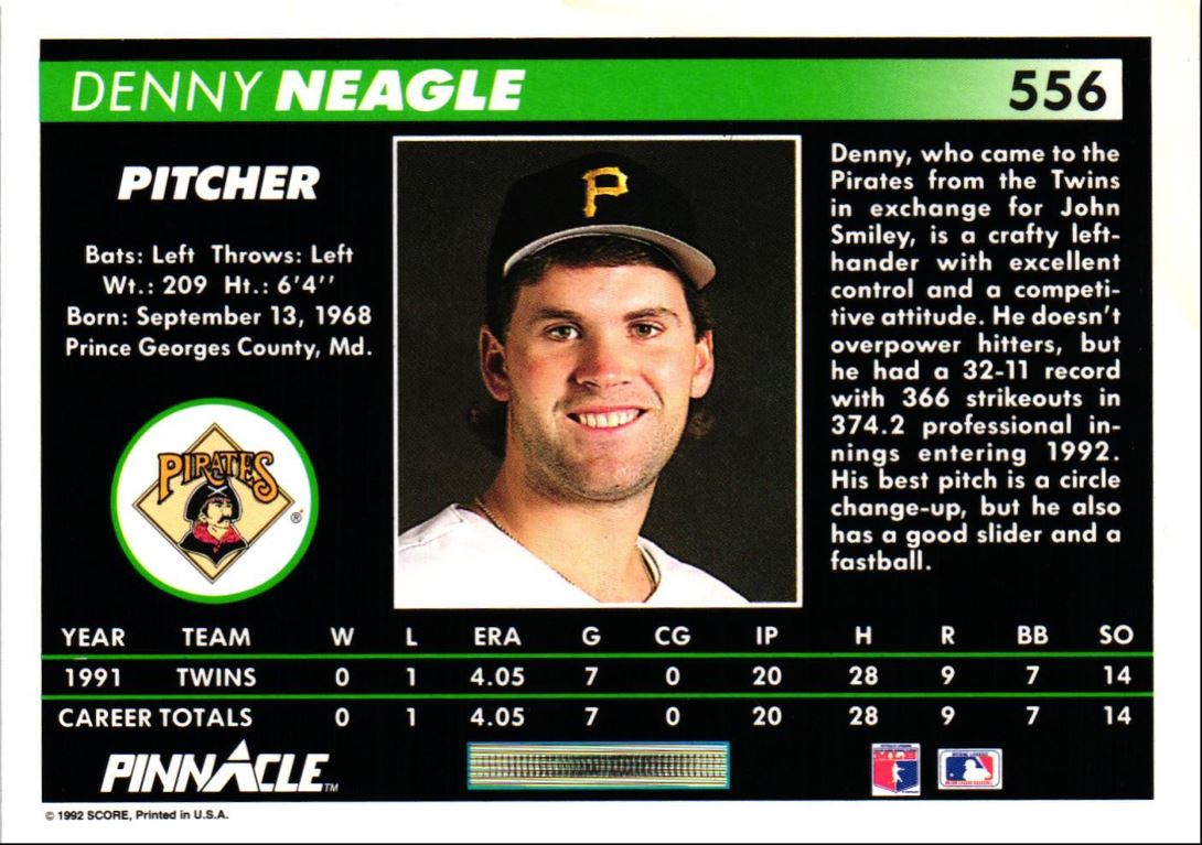 1992 Pinnacle Denny Neagle