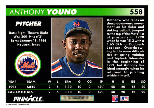 1992 Pinnacle Anthony Young