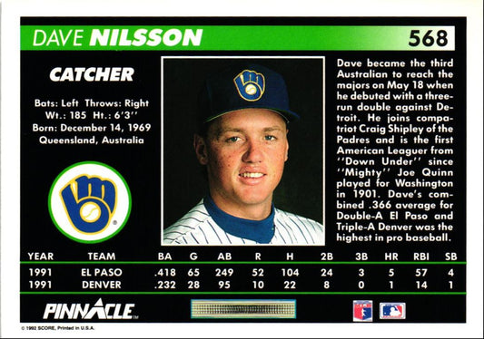 1992 Pinnacle Dave Nilsson