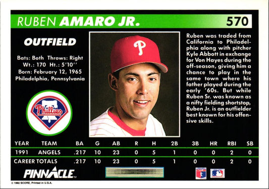 1992 Pinnacle Ruben Amaro Jr.