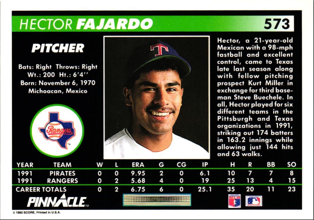 1992 Pinnacle Hector Fajardo