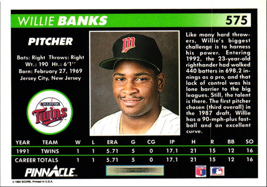 1992 Pinnacle Willie Banks