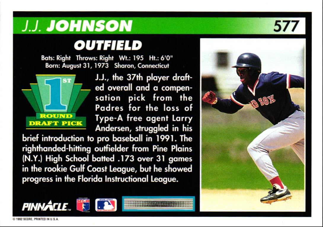 1992 Pinnacle J.J. Johnson