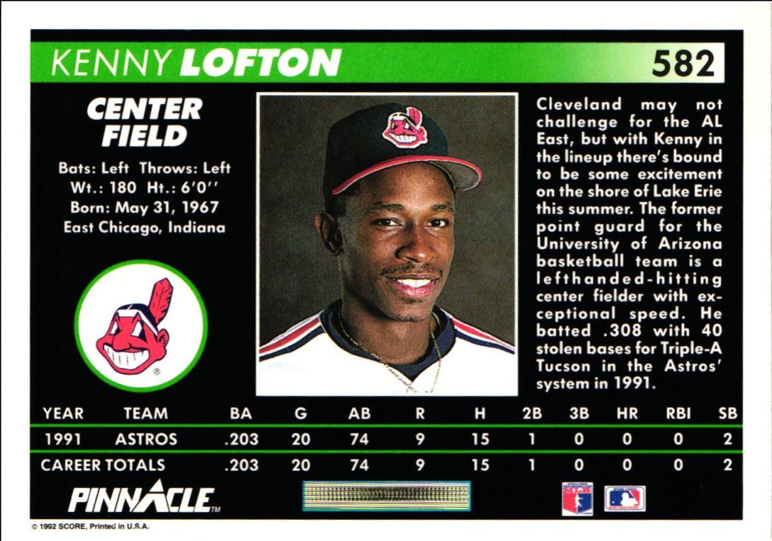 1992 Pinnacle Kenny Lofton