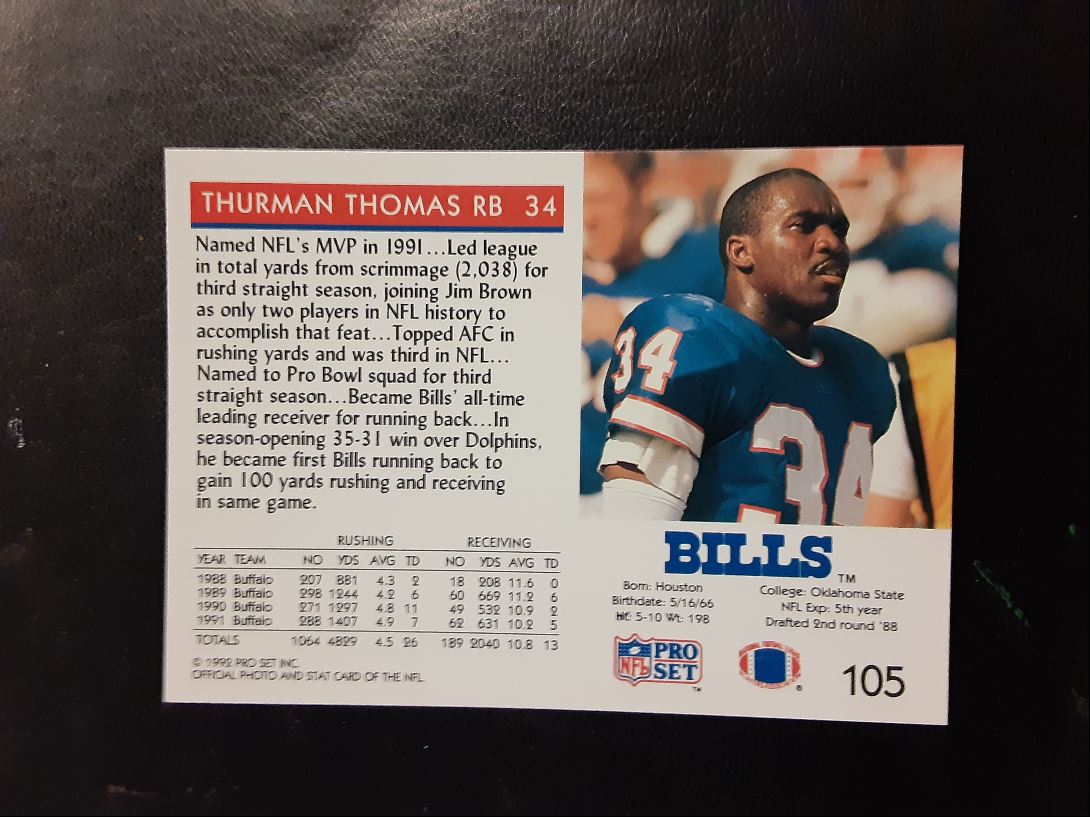 1992 Pro Set Thurman Thomas