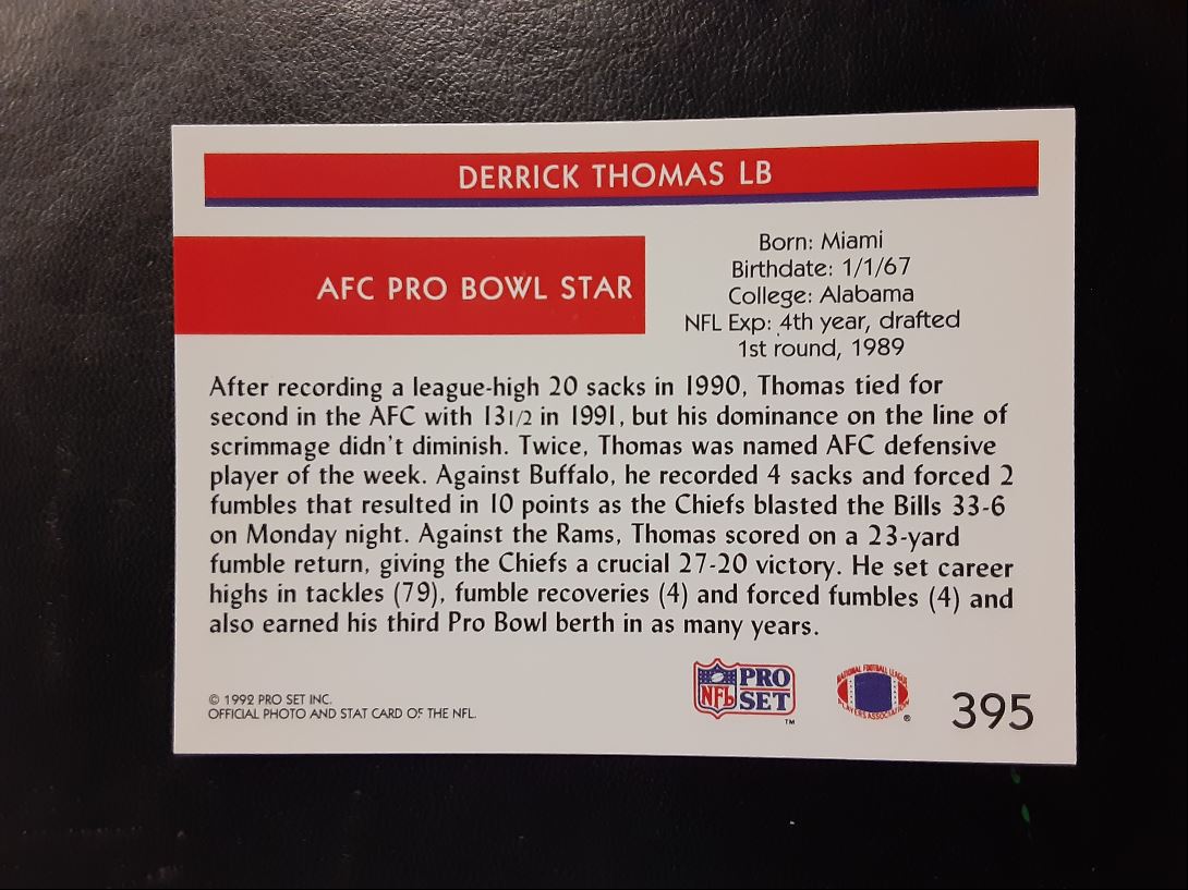 1992 Pro Set Derrick Thomas