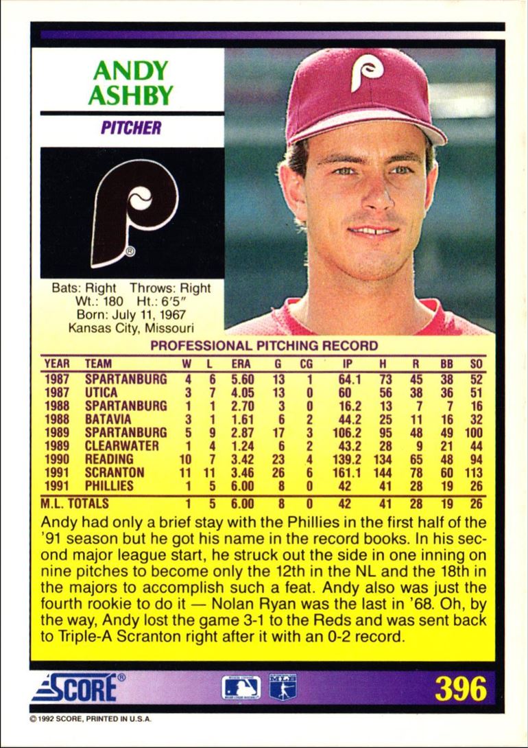 1992 Score Andy Ashby