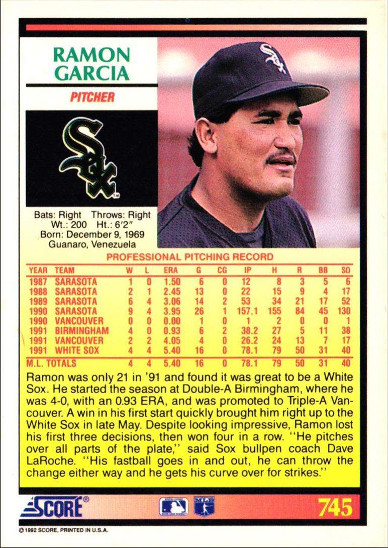 1992 Score Ramon Garcia