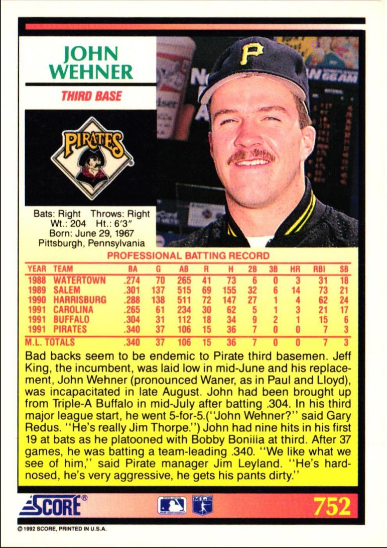 1992 Score John Wehner