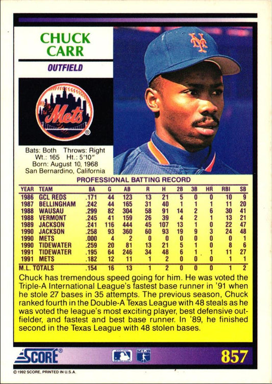 1992 Score Chuck Carr