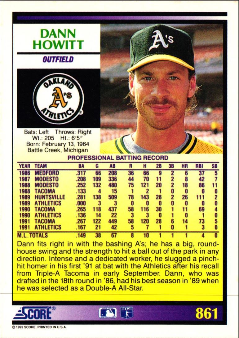 1992 Score Dann Howitt