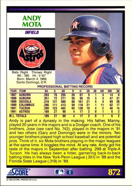 1992 Score Andy Mota