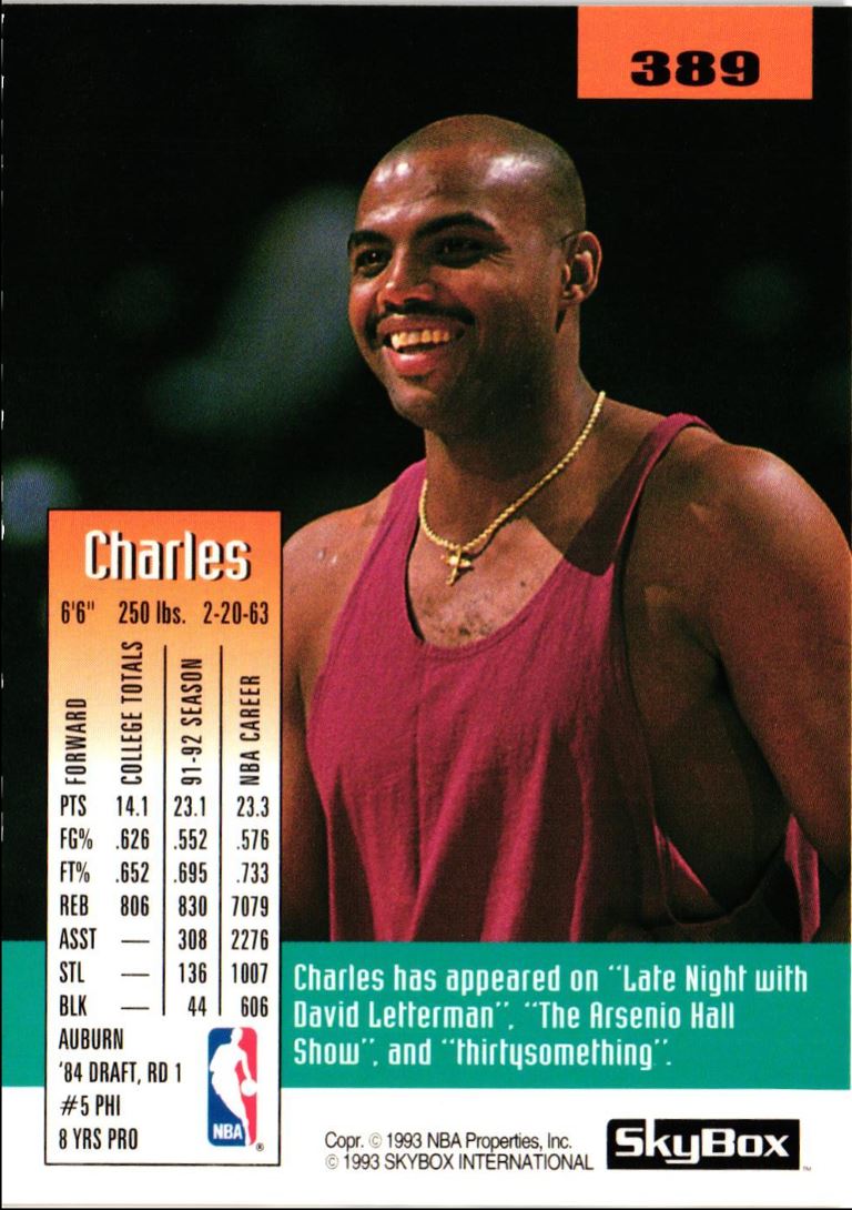 1992 SkyBox Charles Barkley