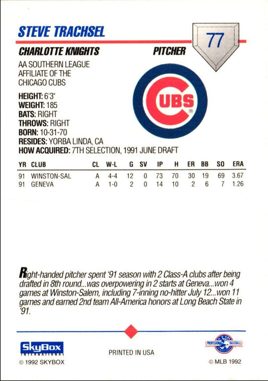 1992 SkyBox AA Steve Trachsel