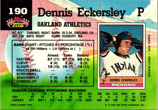 1992 Stadium Club Dennis Eckersley