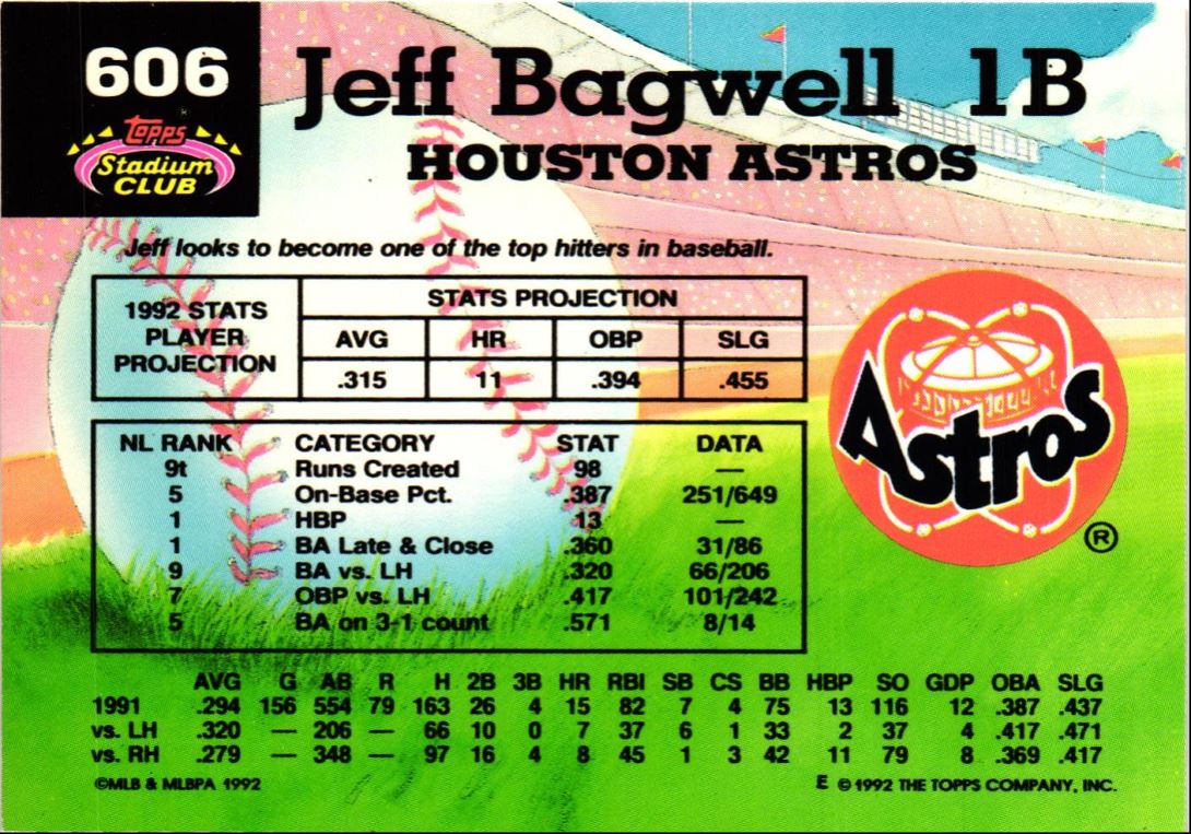 1992 Stadium Club Jeff Bagwell