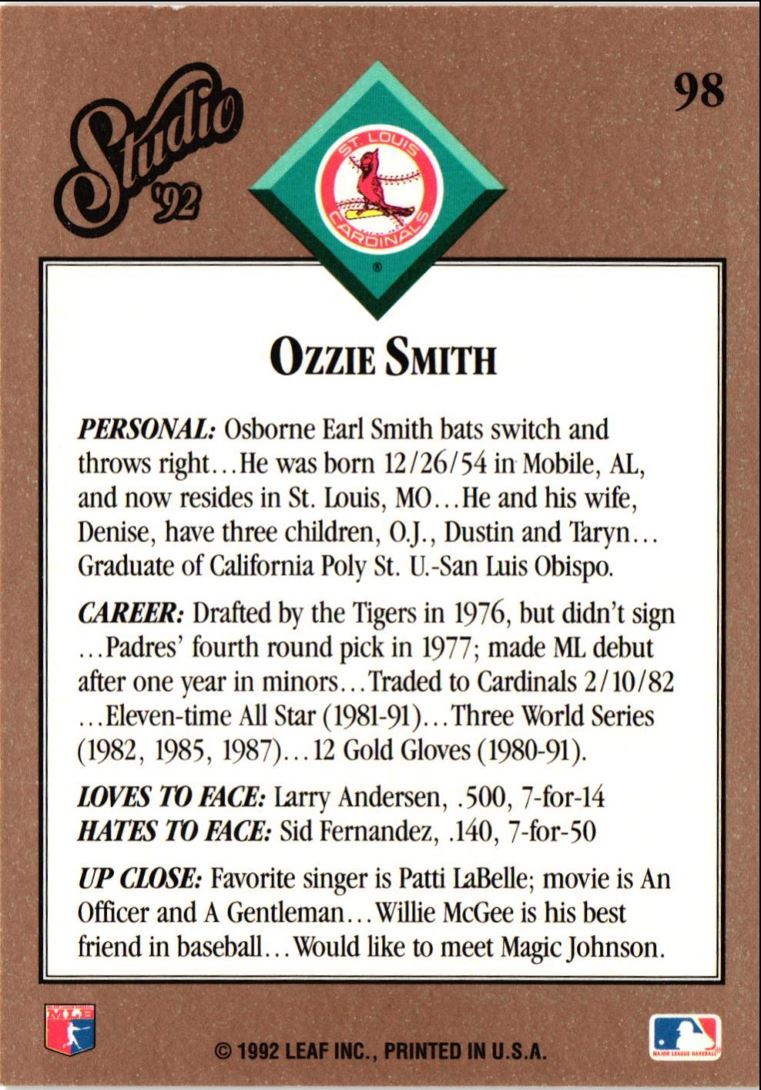 1992 Studio Ozzie Smith