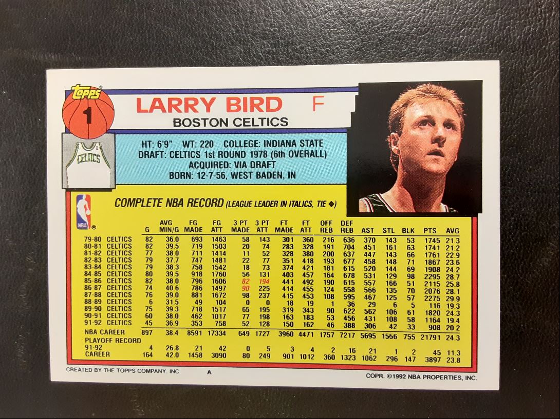 1992 Topps Larry Bird