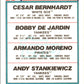 1992 Topps Cesar Bernhardt/Bobby DeJardin/Armando Moreno/Andy Stankiewicz