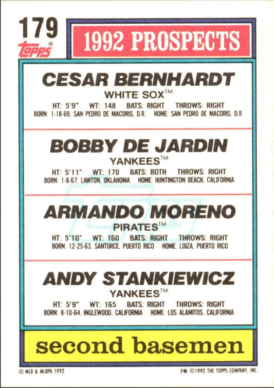 1992 Topps Cesar Bernhardt/Bobby DeJardin/Armando Moreno/Andy Stankiewicz