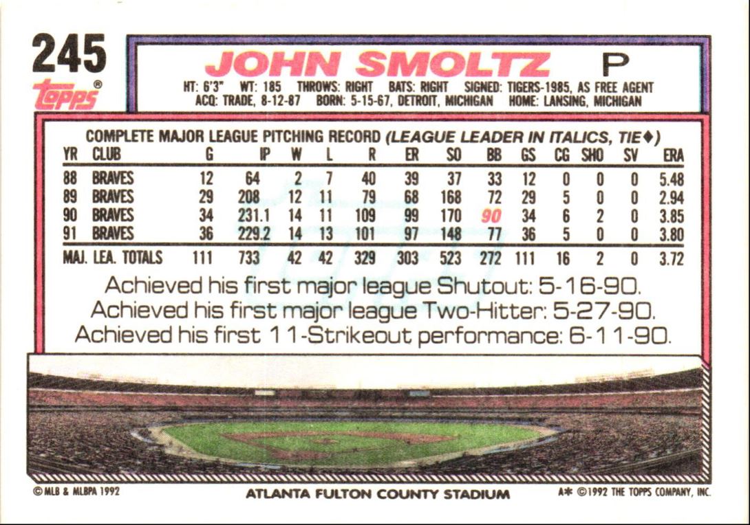 1992 Topps John Smoltz