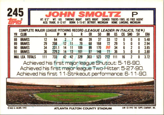 1992 Topps John Smoltz