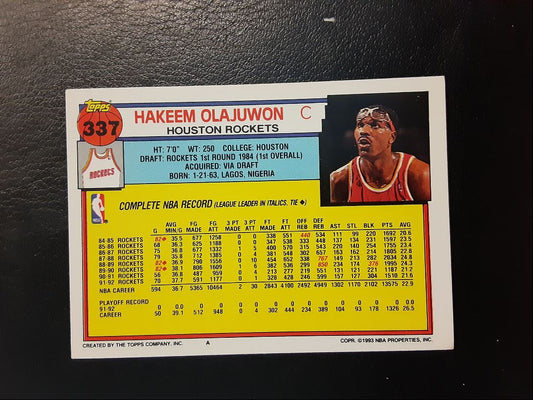 1992 Topps Hakeem Olajuwon