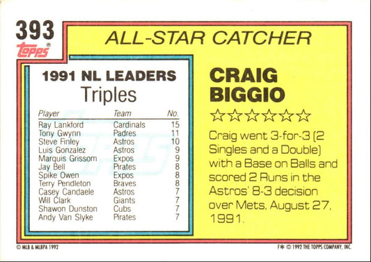 1992 Topps Craig Biggio