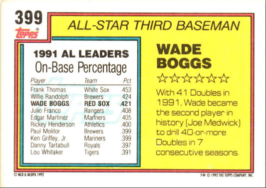 1992 Topps Wade Boggs