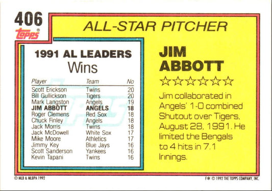 1992 Topps Jim Abbott