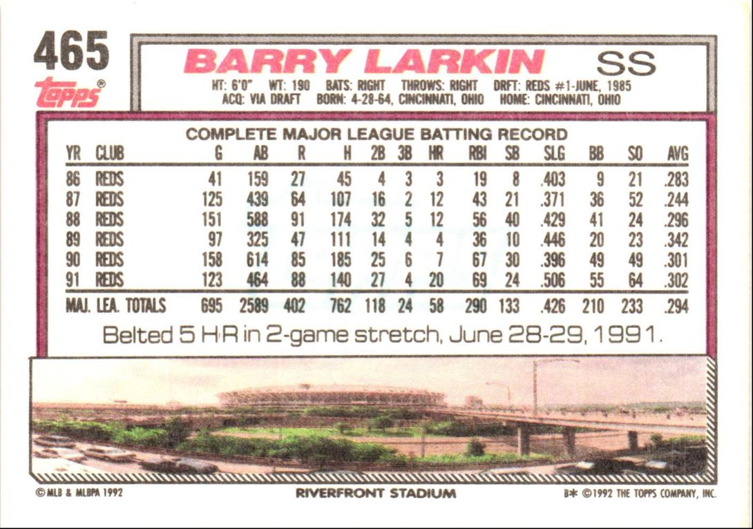 1992 Topps Barry Larkin