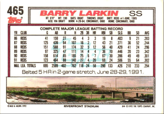 1992 Topps Barry Larkin