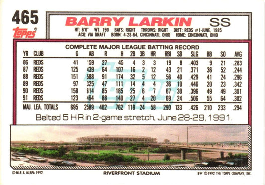 1992 Topps Barry Larkin