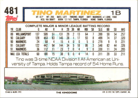 1992 Topps Tino Martinez