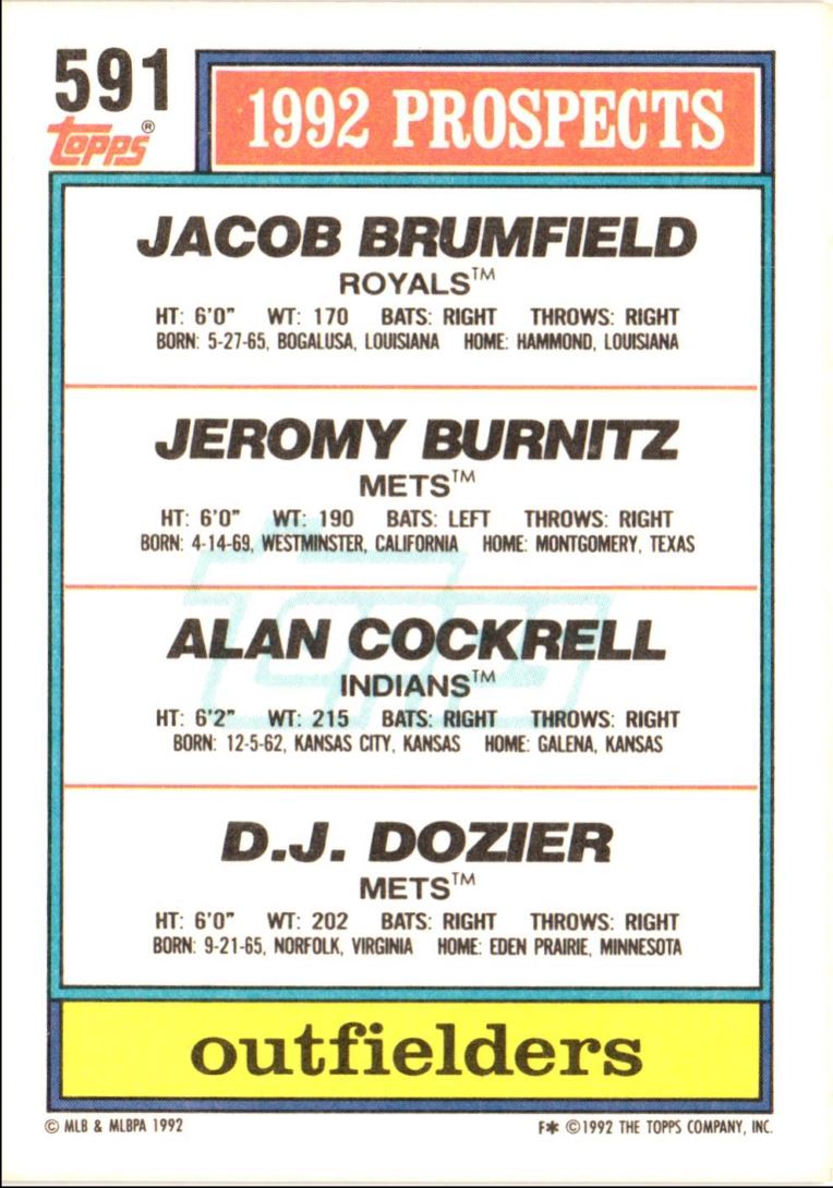 1992 Topps Jacob Brumfield/Jeromy Burnitz/Alan Cockrell/D.J. Dozier