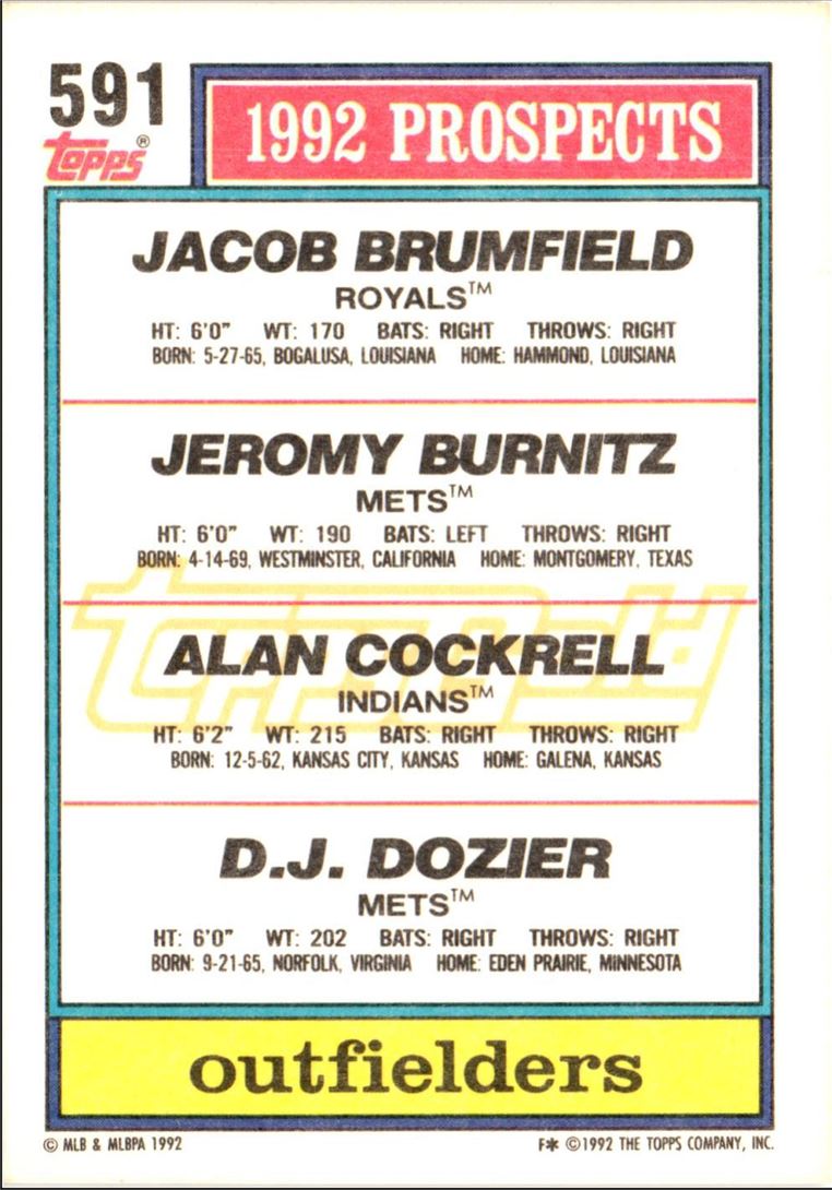 1992 Topps Jacob Brumfield/Jeromy Burnitz/Alan Cockrell/D.J. Dozier