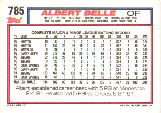 1992 Topps Albert Belle