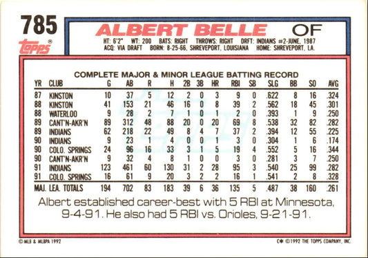 1992 Topps Albert Belle