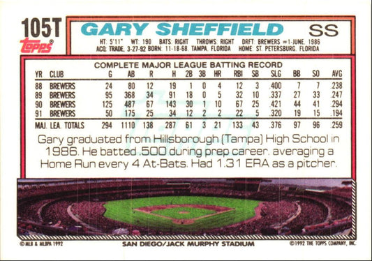 1992 Topps Traded Gary Sheffield