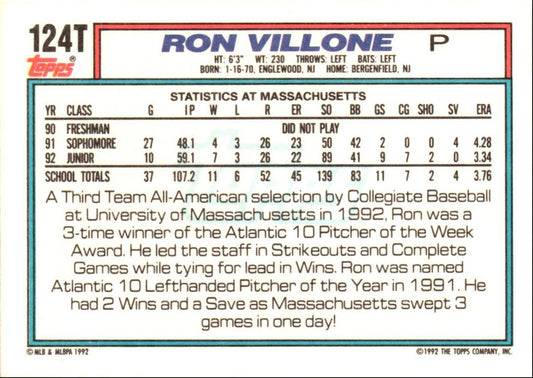 1992 Topps Traded Ron Villone