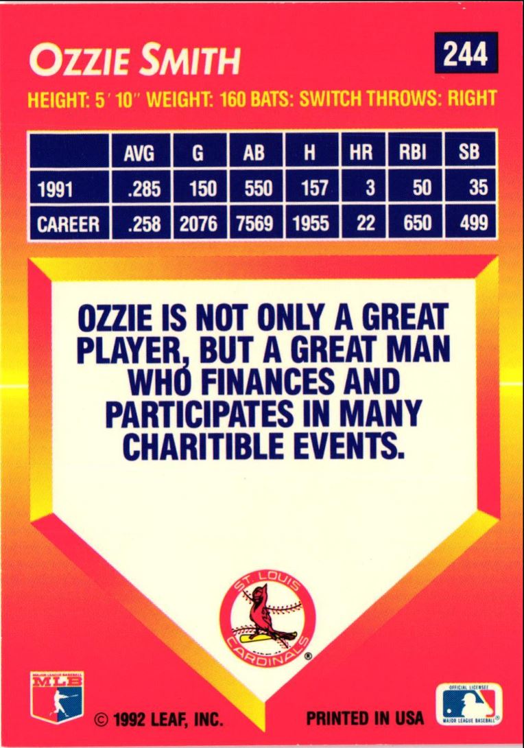 1992 Triple Play Ozzie Smith