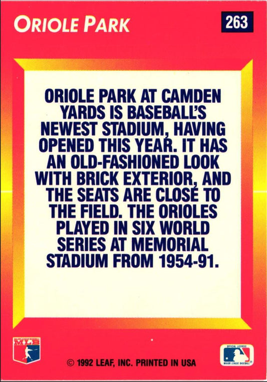 1992 Triple Play Oriole Park