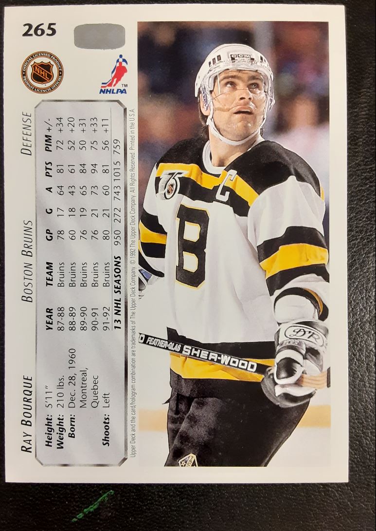 1992 Upper Deck Ray Bourque