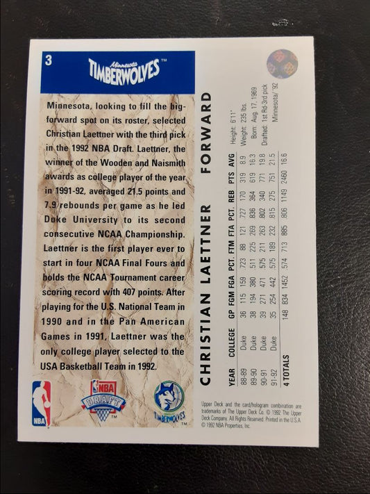 1992 Upper Deck Christian Laettner