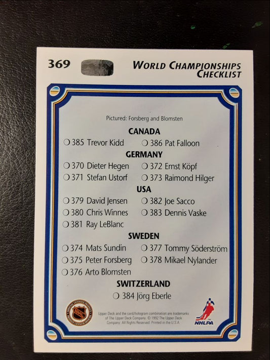 1992 Upper Deck World Championships Checklist