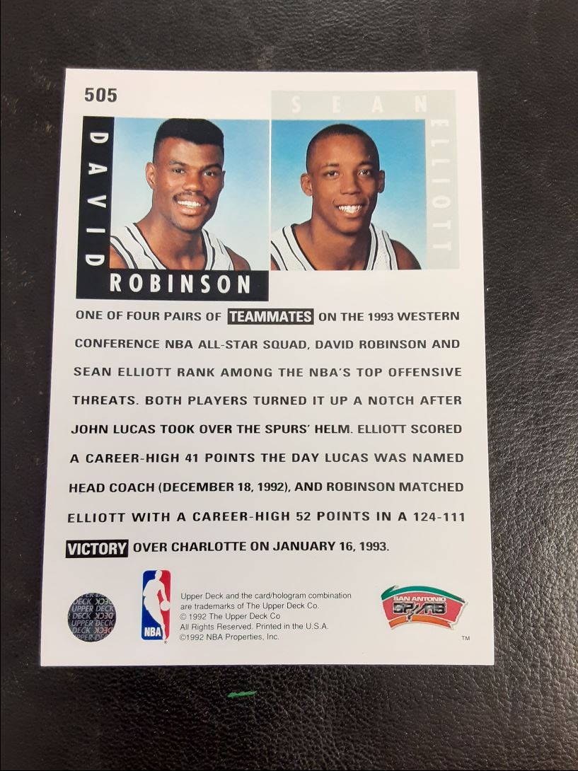 1992 Upper Deck David Robinson/Sean Elliott