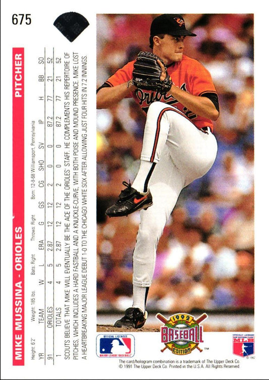 1992 Upper Deck Mike Mussina